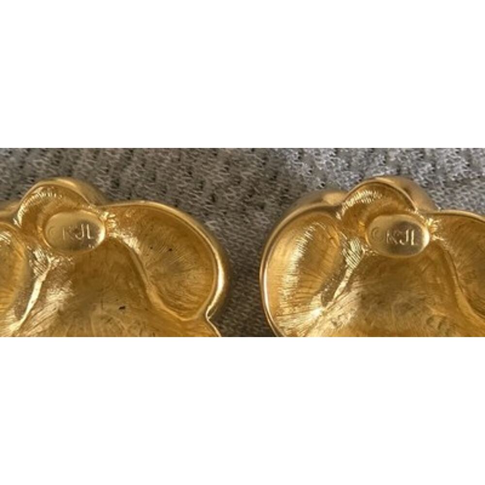 Vtg Kenneth Jay Lane Kjl Satin Brush Goldplated A… - image 3